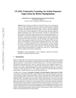 CLASS: Contrastive Learning via Action Sequence Supervision for Robot Manipulation