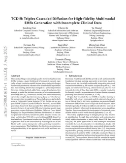 TCDiff: Triplex Cascaded Diffusion for High-fidelity Multimodal EHRs Generation with Incomplete Clinical Data