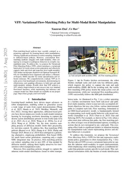 VFP: Variational Flow-Matching Policy for Multi-Modal Robot Manipulation