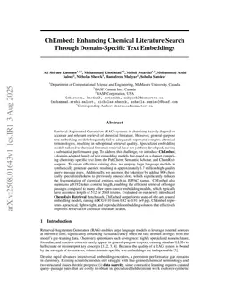 ChEmbed: Enhancing Chemical Literature Search Through Domain-Specific Text Embeddings