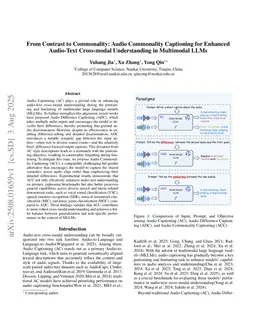 From Contrast to Commonality: Audio Commonality Captioning for Enhanced Audio-Text Cross-modal Understanding in Multimodal LLMs