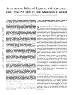 Asynchronous Federated Learning with non-convex client objective functions and heterogeneous dataset