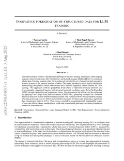 Innovative tokenisation of structured data for LLM training