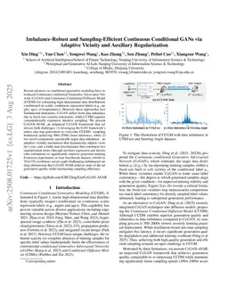 Imbalance-Robust and Sampling-Efficient Continuous Conditional GANs via Adaptive Vicinity and Auxiliary Regularization