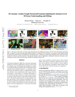 AG$^2$aussian: Anchor-Graph Structured Gaussian Splatting for Instance-Level 3D Scene Understanding and Editing