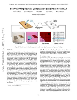 Sonify Anything: Towards Context-Aware Sonic Interactions in AR