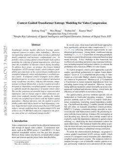 Context Guided Transformer Entropy Modeling for Video Compression