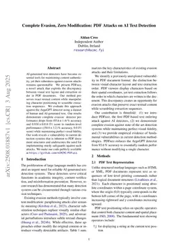 Complete Evasion, Zero Modification: PDF Attacks on AI Text Detection