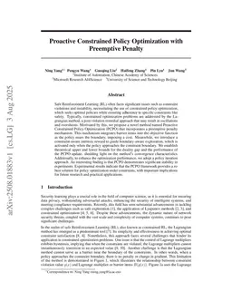 Proactive Constrained Policy Optimization with Preemptive Penalty