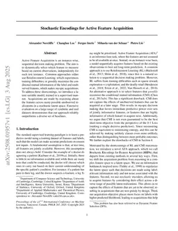 Stochastic Encodings for Active Feature Acquisition