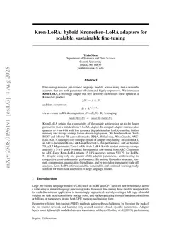 Kron-LoRA: Hybrid Kronecker-LoRA Adapters for Scalable, Sustainable Fine-tuning