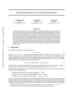 Diffusion models for inverse problems