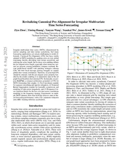 Revitalizing Canonical Pre-Alignment for Irregular Multivariate Time Series Forecasting