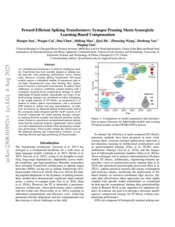 Toward Efficient Spiking Transformers: Synapse Pruning Meets Synergistic Learning-Based Compensation