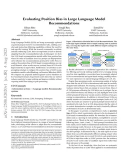 Evaluating Position Bias in Large Language Model Recommendations