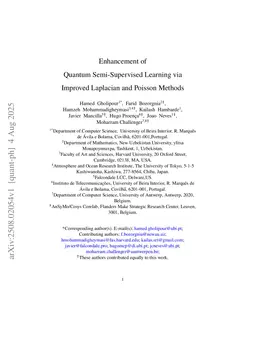 Enhancement of Quantum Semi-Supervised Learning via Improved Laplacian and Poisson Methods