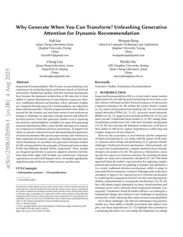 Why Generate When You Can Transform? Unleashing Generative Attention for Dynamic Recommendation