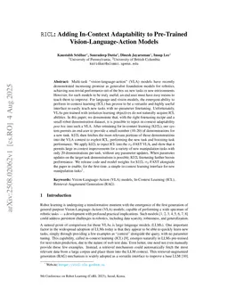 RICL: Adding In-Context Adaptability to Pre-Trained Vision-Language-Action Models