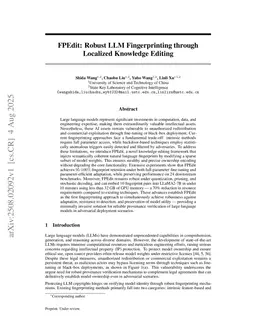 FPEdit: Robust LLM Fingerprinting through Localized Parameter Editing