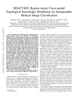 REACT-KD: Region-Aware Cross-modal Topological Knowledge Distillation for Interpretable Medical Image Classification