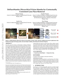 DeflareMamba: Hierarchical Vision Mamba for Contextually Consistent Lens Flare Removal