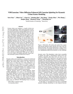 VDEGaussian: Video Diffusion Enhanced 4D Gaussian Splatting for Dynamic Urban Scenes Modeling
