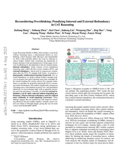 Reconsidering Overthinking: Penalizing Internal and External Redundancy in CoT Reasoning