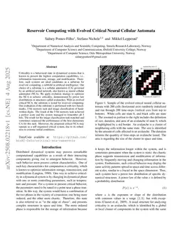 Reservoir Computing with Evolved Critical Neural Cellular Automata