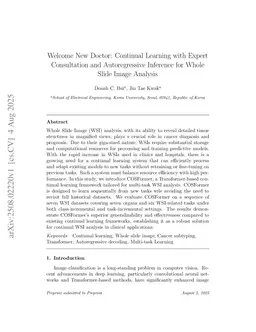 Welcome New Doctor: Continual Learning with Expert Consultation and Autoregressive Inference for Whole Slide Image Analysis