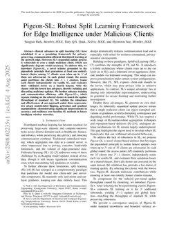 Pigeon-SL: Robust Split Learning Framework for Edge Intelligence under Malicious Clients