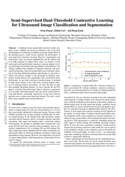 Semi-Supervised Dual-Threshold Contrastive Learning for Ultrasound Image Classification and Segmentation