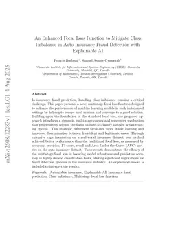 An Enhanced Focal Loss Function to Mitigate Class Imbalance in Auto Insurance Fraud Detection with Explainable AI