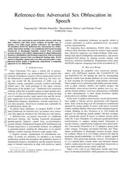Reference-free Adversarial Sex Obfuscation in Speech