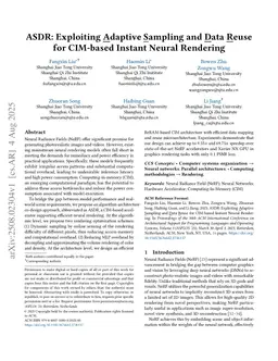 ASDR: Exploiting Adaptive Sampling and Data Reuse for CIM-based Instant Neural Rendering
