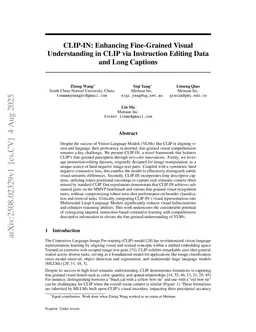 VITRIX-CLIPIN: Enhancing Fine-Grained Visual Understanding in CLIP via Instruction Editing Data and Long Captions