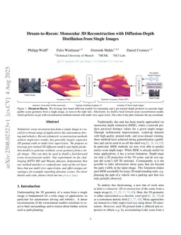 Dream-to-Recon: Monocular 3D Reconstruction with Diffusion-Depth Distillation from Single Images