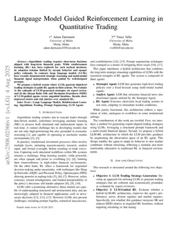 Language Model Guided Reinforcement Learning in Quantitative Trading