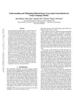 Understanding and Mitigating Political Stance Cross-topic Generalization in Large Language Models
