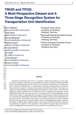 TRUDI and TITUS: A Multi-Perspective Dataset and A Three-Stage Recognition System for Transportation Unit Identification