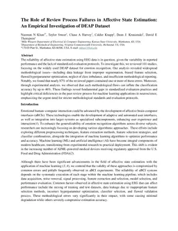 The Role of Review Process Failures in Affective State Estimation: An Empirical Investigation of DEAP Dataset