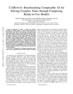 CABENCH: Benchmarking Composable AI for Solving Complex Tasks through Composing Ready-to-Use Models