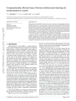 Computationally efficient Gauss-Newton reinforcement learning for model predictive control