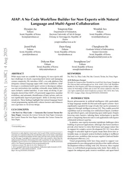 AIAP: A No-Code Workflow Builder for Non-Experts with Natural Language and Multi-Agent Collaboration