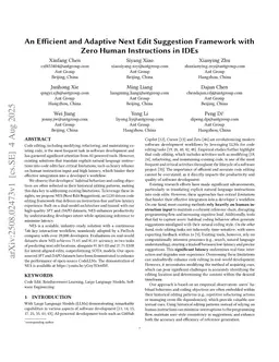 An Efficient and Adaptive Next Edit Suggestion Framework with Zero Human Instructions in IDEs