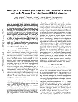 Would you let a humanoid play storytelling with your child? A usability study on LLM-powered narrative Humanoid-Robot Interaction