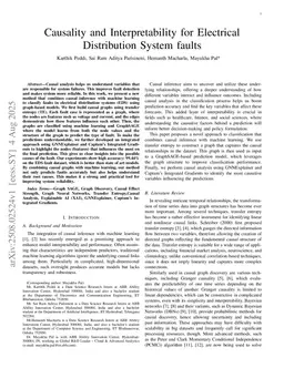 Causality and Interpretability for Electrical Distribution System faults