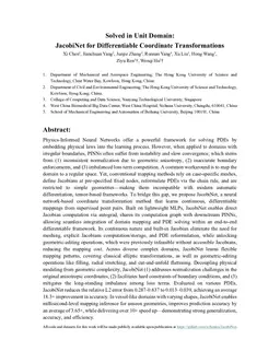 Solved in Unit Domain: JacobiNet for Differentiable Coordinate-Transformed PINNs