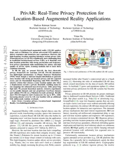 PrivAR: Real-Time Privacy Protection for Location-Based Augmented Reality Applications