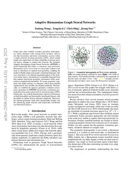 Adaptive Riemannian Graph Neural Networks