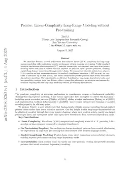 Pointer: Linear-Complexity Long-Range Modeling without Pre-training